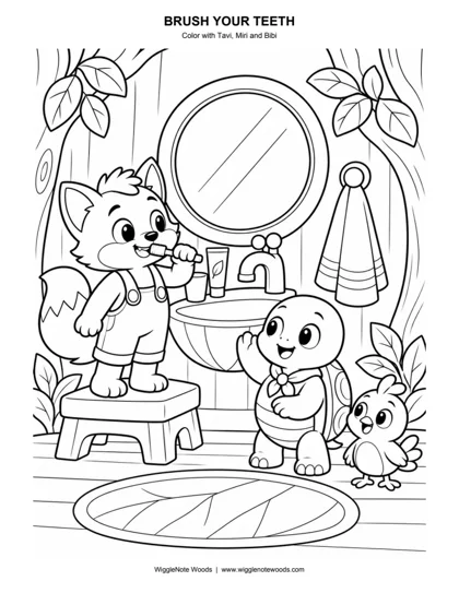 Brush Your Teeth — Coloring page 1