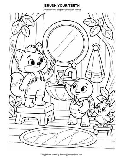 Brush Your Teeth — Coloring page 3