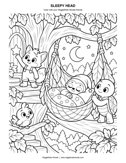 Sleepy Head — Coloring page 2