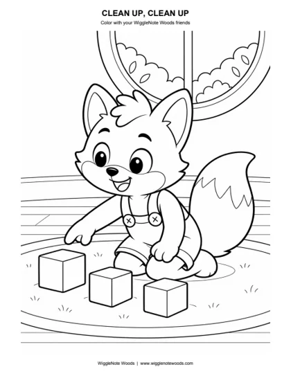 Clean Up, Clean Up — Coloring page 1
