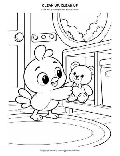 Clean Up, Clean Up — Coloring page 2