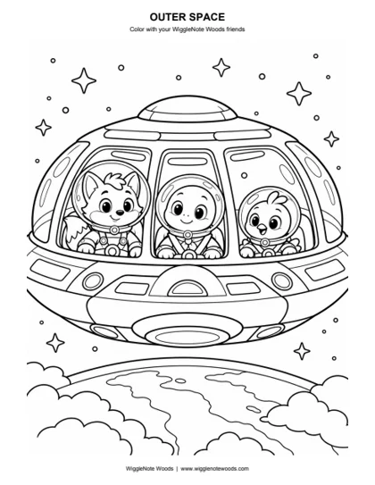 Outer Space — Coloring page 1