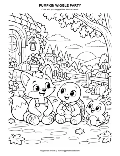 Pumpkin Wiggle Party — Coloring page 5
