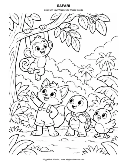 Safari — Coloring page 1