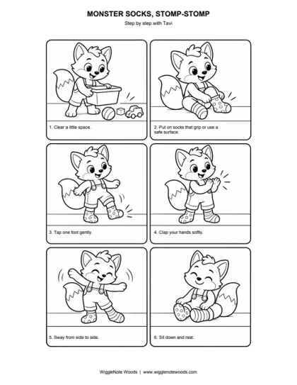 Monster Socks, Stomp-Stomp — Step by step